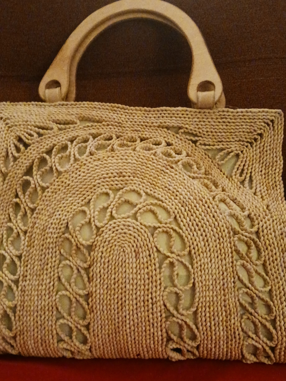 Handwoven Cream Tote Bag with Structured Handles